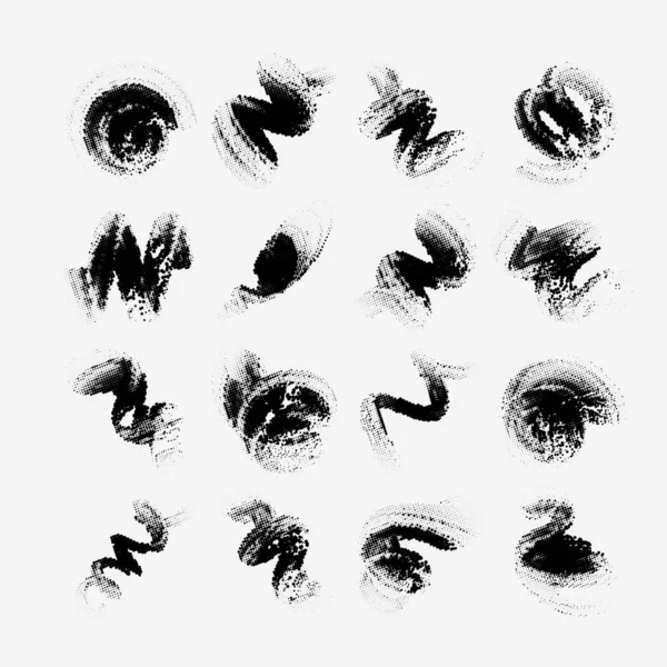 grunge fırça darbeleri, vektör çizim seti