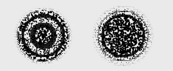 Bir dizi siyah beyaz daire. vektör illüstrasyonu.
