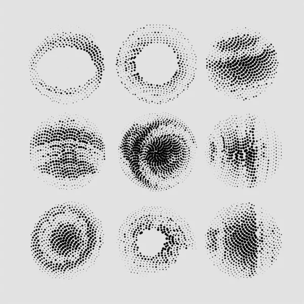 Set Black White Circles Vector Illustration — Stock Vector