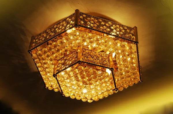 The pendant lamps fixed in the hotel ceiling