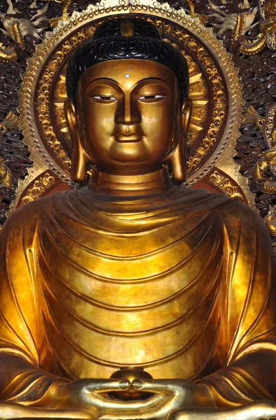 Золотой Будда, вид спереди — стоковое фото