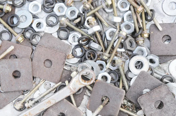 The various metal hardware background. — Stock Photo, Image