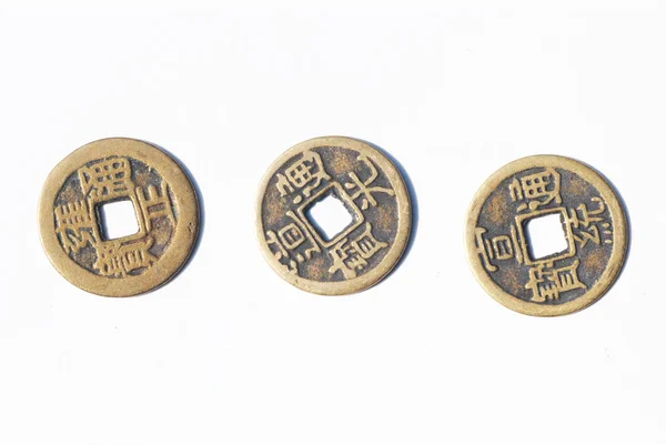 Παλιά κινεζική χαλκού νομίσματος — Φωτογραφία Αρχείου
