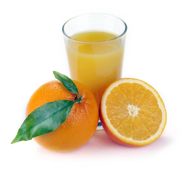 Apelsinjuice och frukt — Stockfoto