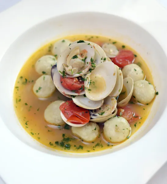 Gnocchi deniz ürünleri ile — Stok fotoğraf