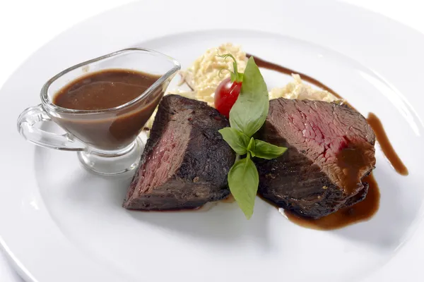 Steak with sauce — Stock Photo, Image