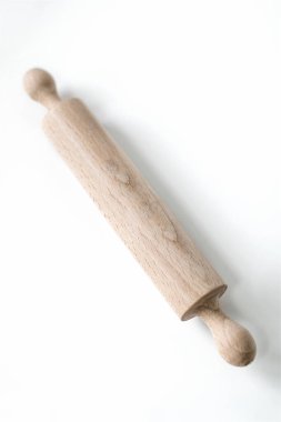 close up view of wooden rolling pin 