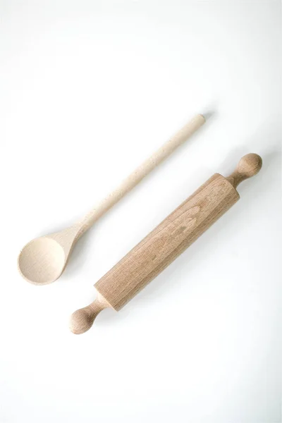 Wooden Rolling Pin Spoon — Stockfoto