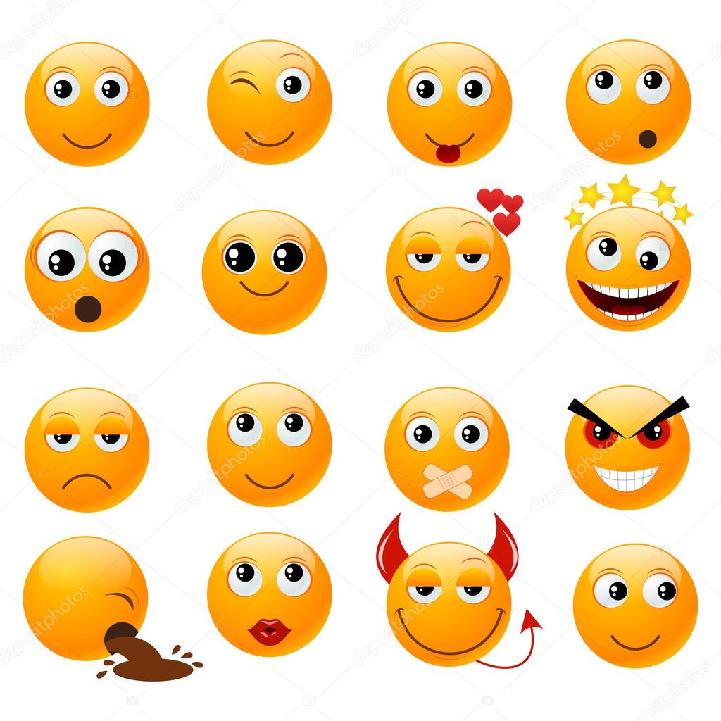 Set of orange smiles