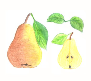 Armutlar bir beyaz üzerinde izole