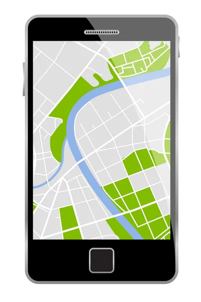 Vector smartphone com mapa —  Vetores de Stock