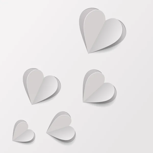 Paper hearts — Stock Vector