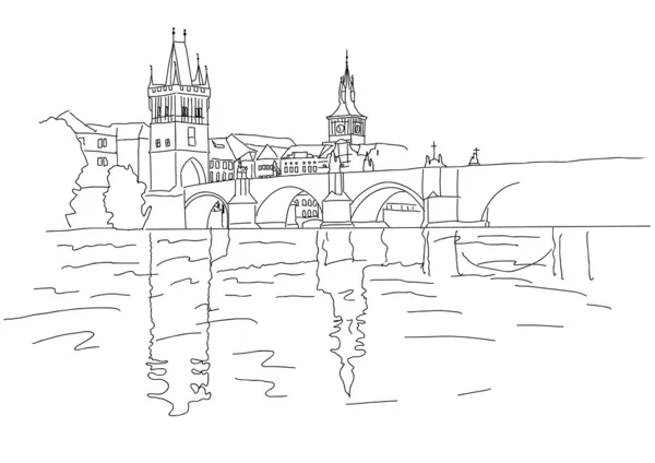 Pont Charles à Prague — Image vectorielle