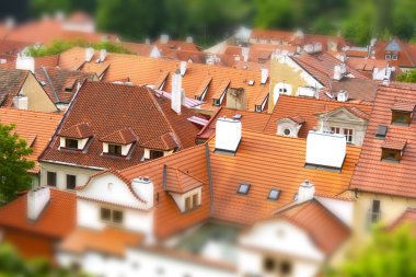 Red roofs of Prague, Czech Republic clipart