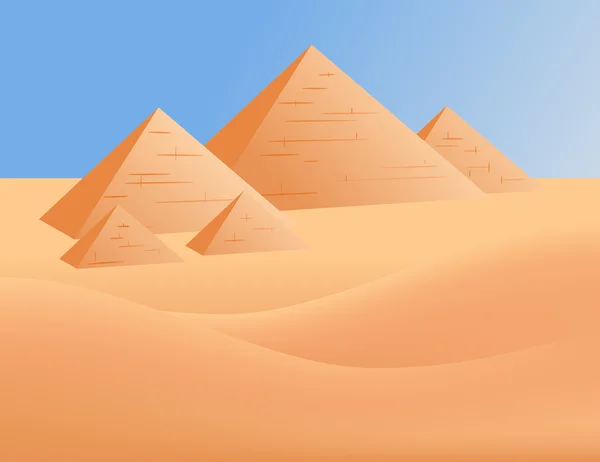 Pyramides en Egypte — Image vectorielle