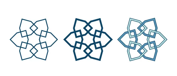 Islamic ornament rosette for Ramadan greeting card - Stok Vektor