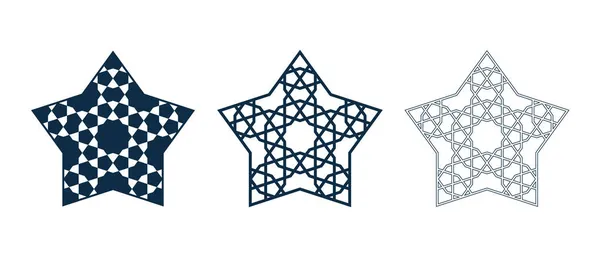 Персидские геометрические мозаичные розетки для карты Рамадана — стоковый вектор