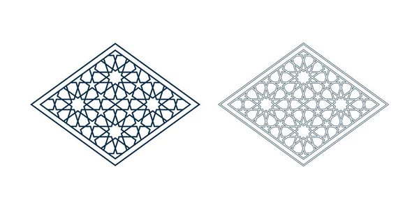 Rosetas geométricas persas de mosaico para tarjeta Ramadán — Vector de stock