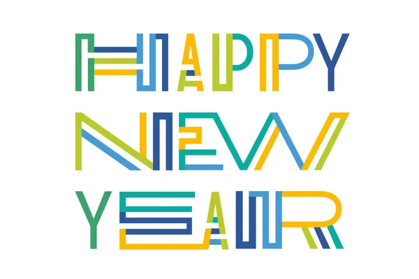 Moderner Schriftzug Frohes Neues Jahr auf Weiß — Stockvektor