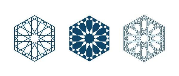 Perské geometrické mozaikové růžice pro ramadánskou kartu Royalty Free Stock Vektory