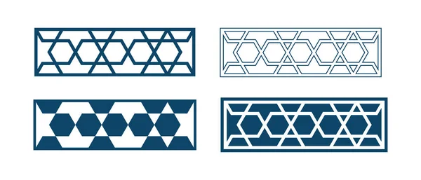 라마단 카드를 위한 페르시아의 기하학적 모자이크 패널 — 스톡 벡터
