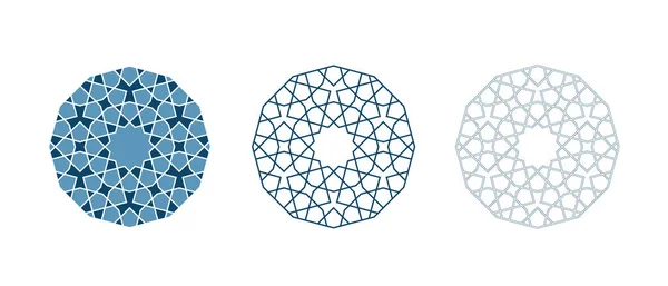 Perskie geometryczne rozety mozaikowe dla karty Ramadan — Wektor stockowy