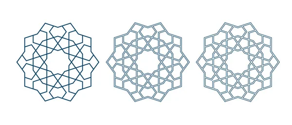 Rosetas geométricas persas de mosaico para tarjeta Ramadán — Archivo Imágenes Vectoriales