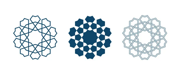 Rosetas geométricas persas de mosaico para tarjeta Ramadán — Archivo Imágenes Vectoriales