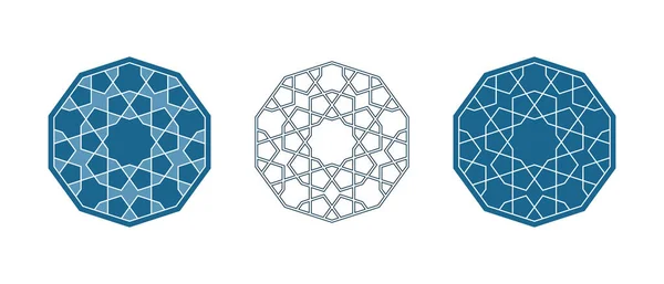 Rosettes en mosaïque géométrique persane pour carte Ramadan — Image vectorielle