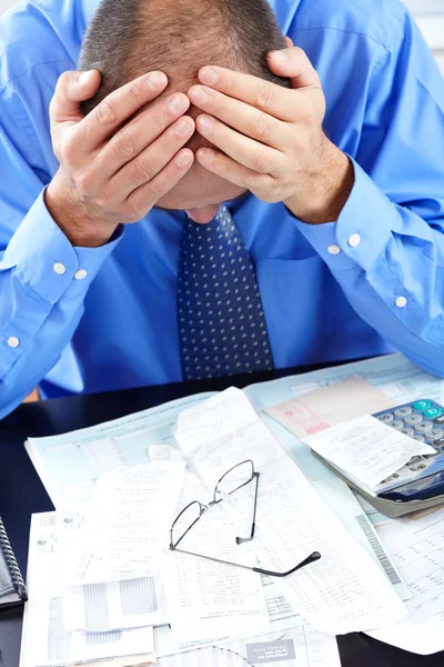 Stress. zakenman in het kantoor — Stockfoto