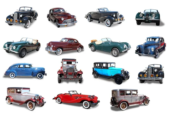 Collage. retro bilen — Stockfoto