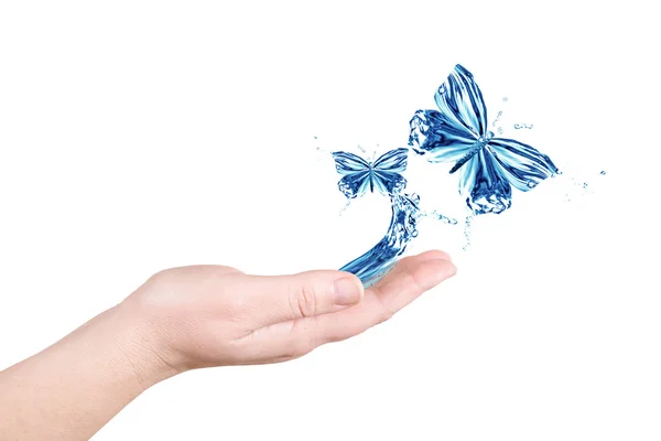 Wasser und Schmetterling. Wasserzahlen — Stockfoto