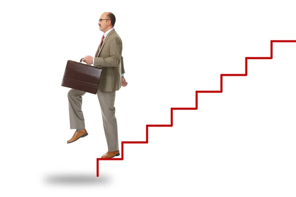 Affärsman går på trappor — Stockfoto