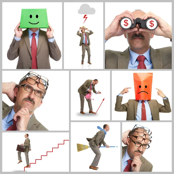 Collage. The businessman — Stock Photo, Image
