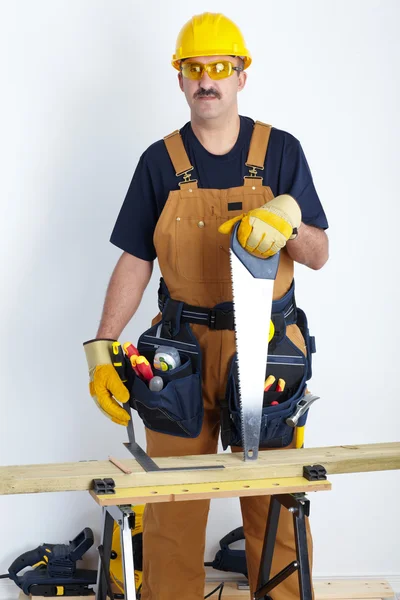 Empreiteiro maduro. O carpinteiro — Fotografia de Stock