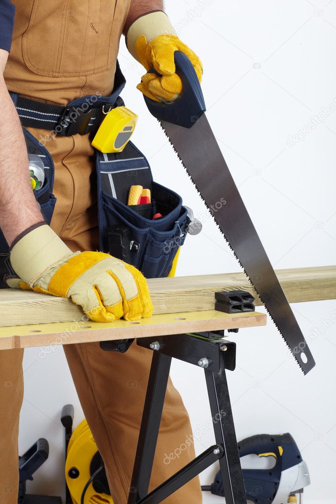 Mature Contractor. The carpenter