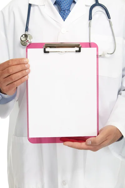 Médico em um fundo branco — Fotografia de Stock