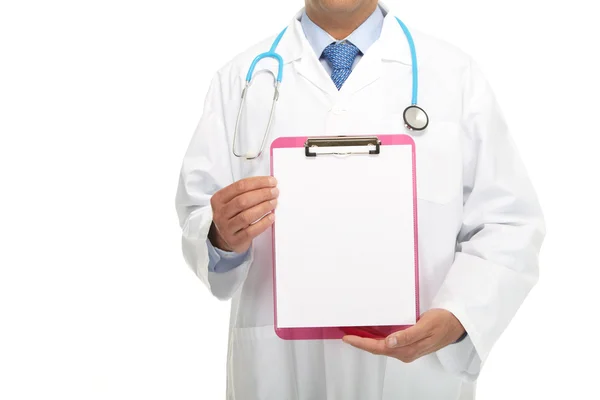 Медичний лікар на білому тлі — стокове фото