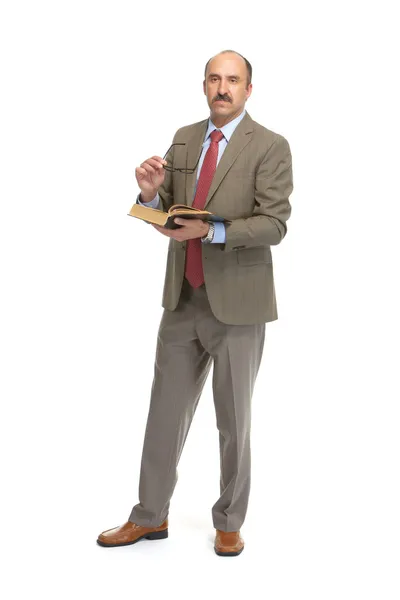 The businessman with the book — Stock Photo, Image