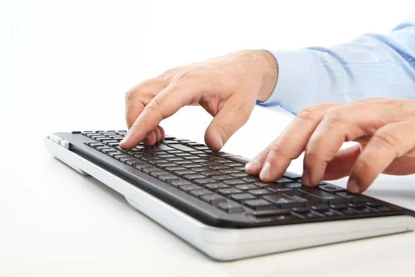 Businessman and keyboard — Stock Photo, Image