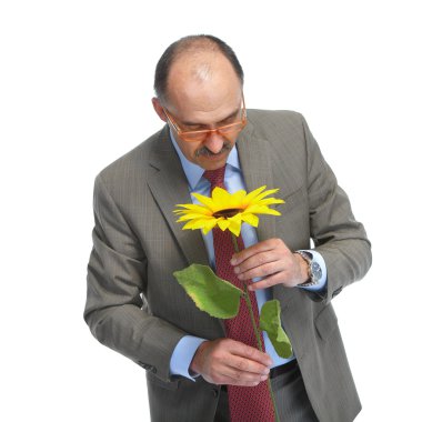 işadamı ve çiçek