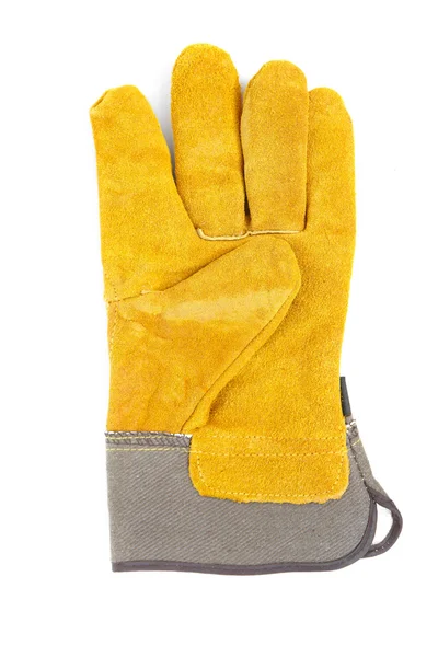 Yellow leather gloves — Stock Photo, Image