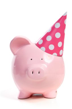 The pink pig in a cap clipart