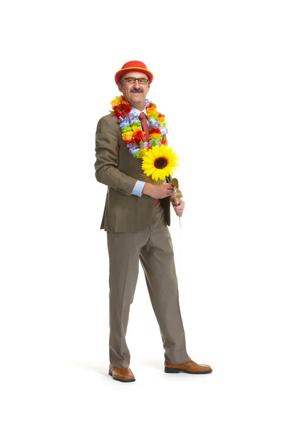 The businessman and flower — Stock Photo, Image