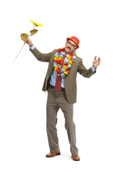 The businessman and flower — Stock Photo, Image