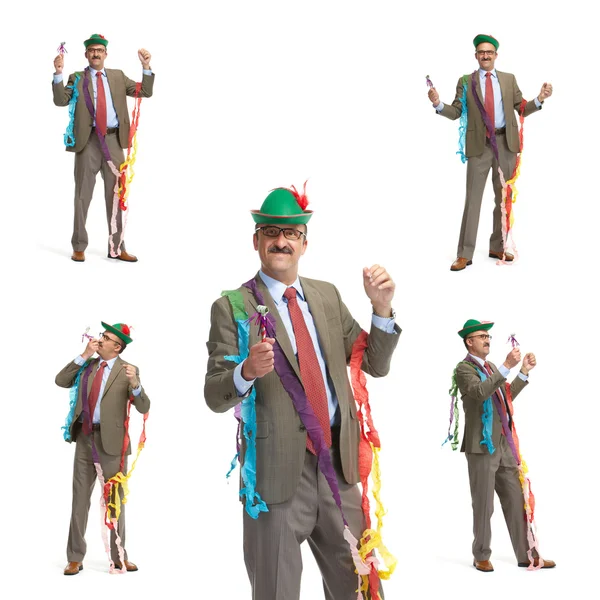 Businessman and holiday. Collage — Stock Photo, Image