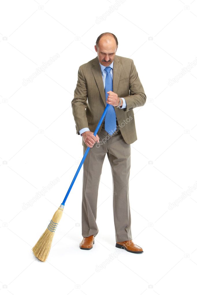 Businessman sweeps