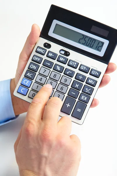 De zakenman en rekenmachine — Stockfoto