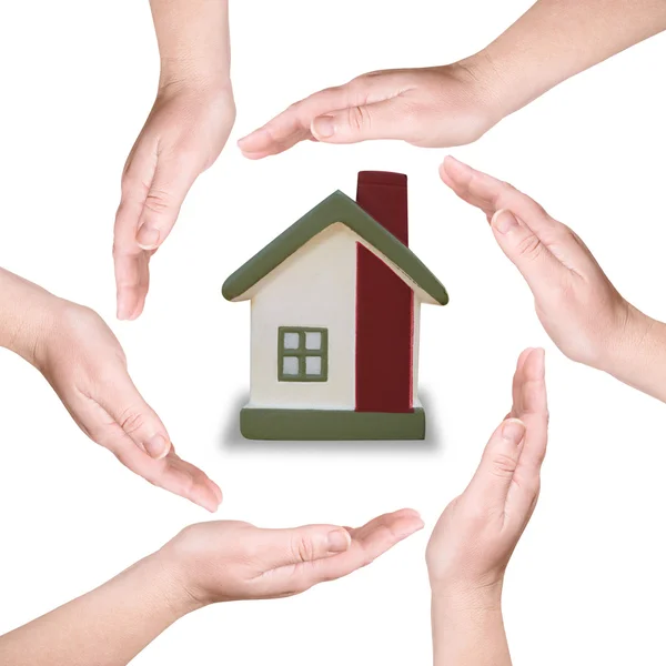 Palms and cottage — Stock Photo, Image