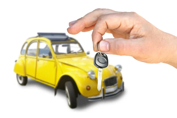 Retro the car and key — Stock Photo, Image